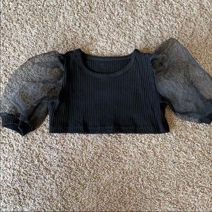 Toddler puff sleeve crop top
